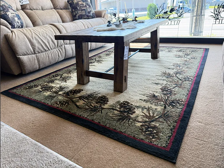 Rug under coffee table