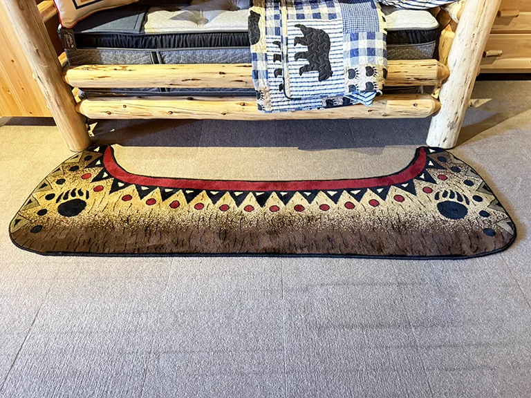 Rug under bed frame